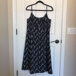 Ann Taylor Black & White Cotton Strappy Dress 16